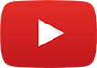 Das Logo von Youtube. Ein weisser Pfeil auf einem roten Button.