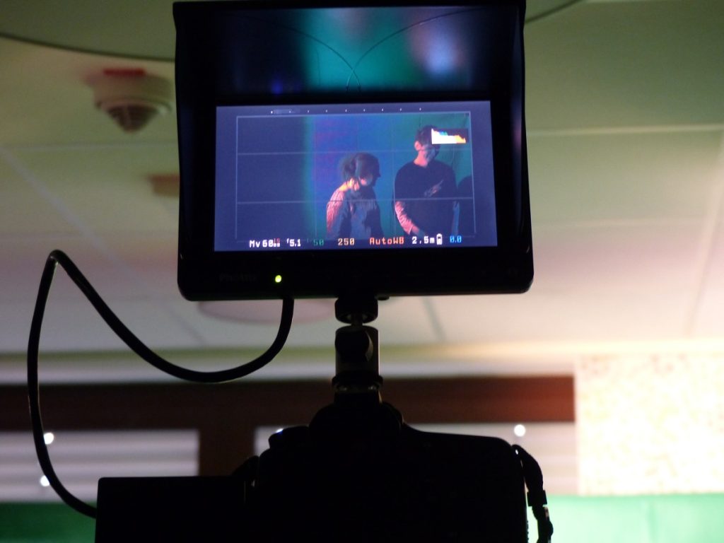 Der Vorschaumonitor der Filmkamera